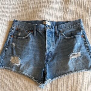 Madewell Distressed Blue Jean Shorts